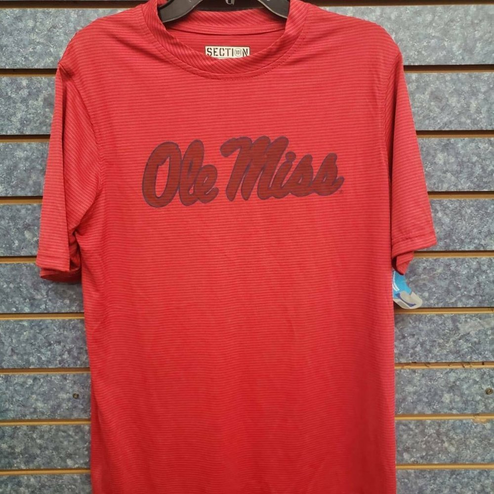 Section 101 Ole Miss Red SS Shirt Men's Sz S